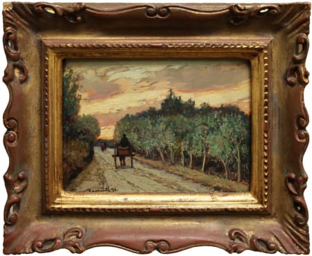 Gino Romiti — Paesaggio con calesse